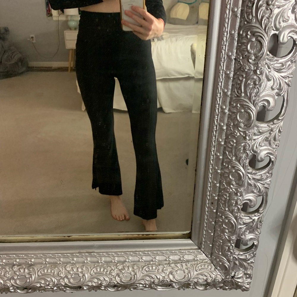 Flare Leggings with Slit